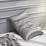 NTBAY Silk Satin Pillowcases 2 Pack 50x90 cm Dark Grey Envelope Closure view 6