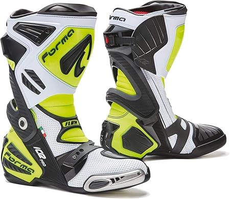Amazon Forma フォーマ バイク用レーシングブーツ Ice Pro Flow Wh Bk Ylf 42 26 5cm ブーツ 車 バイク