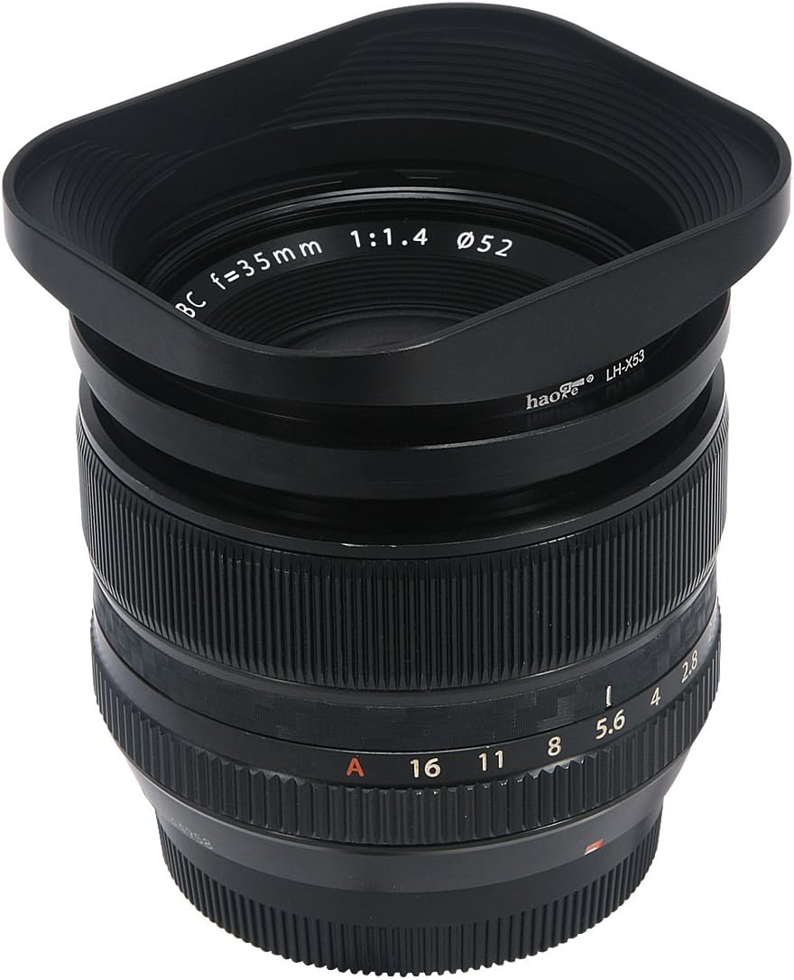 Haoge LH-X53 Bayonet Rectangular Square Metal Lens Hood for Fujifilm Fuji Fujinon XF 35mm F1.4 R / XF35mmF1.4 R - Image 4