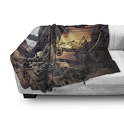 Ambesonne Fantasy Throw Blanket, Open Treasure