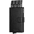 VULKIT Pop up Wallet Credit Card Holder with Leather Slots RFID Blocking Slim Metal Card Case