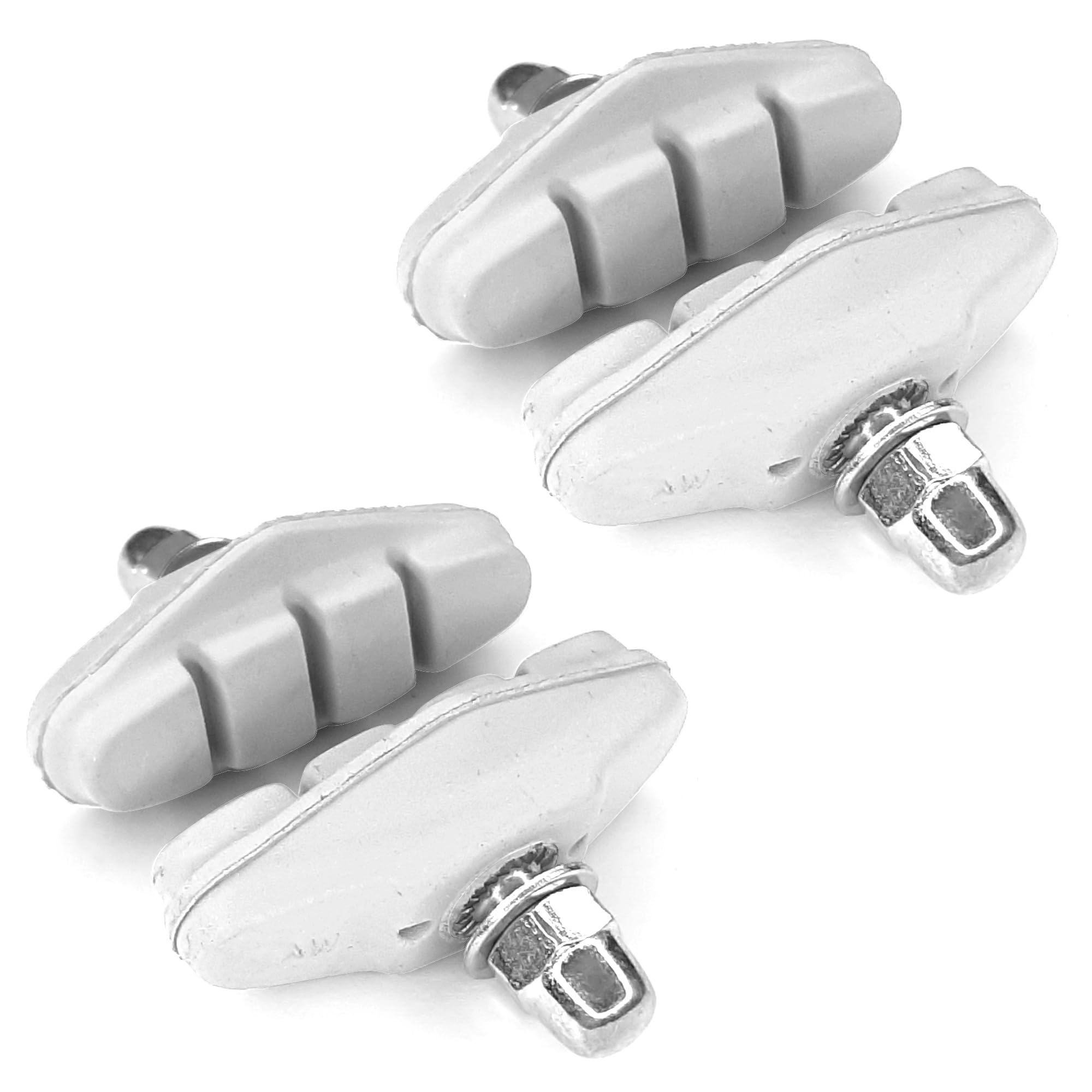 cyclingcolors 4 x Racing City Bike Brake Pads with Screw 50 mm White