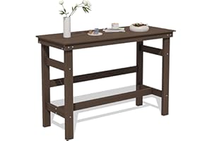 SERWALL 41" Outdoor Bar Table, HDPE Patio Bar Counter Height Table, All Weather Adirondack Outdoor Bar Height Table, Rectangle Patio Bar Table for Outside, Garden, Backyard, Balcony, Poolside, Coffee