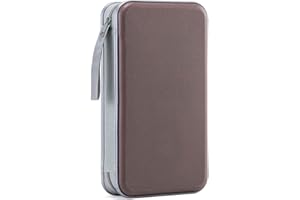 LIOVODE DVD Case, 96 Capacity CD Case Media Storage Holder Wallet Disc Collection Hard Plastic Booklet Organizer for Car