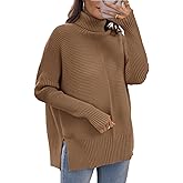ATHMILE Women's Oversized Turtleneck Sweaters Fall Fashion Outfits Batwing Sleeve Ribbed Tunic Winter Clothes 2025