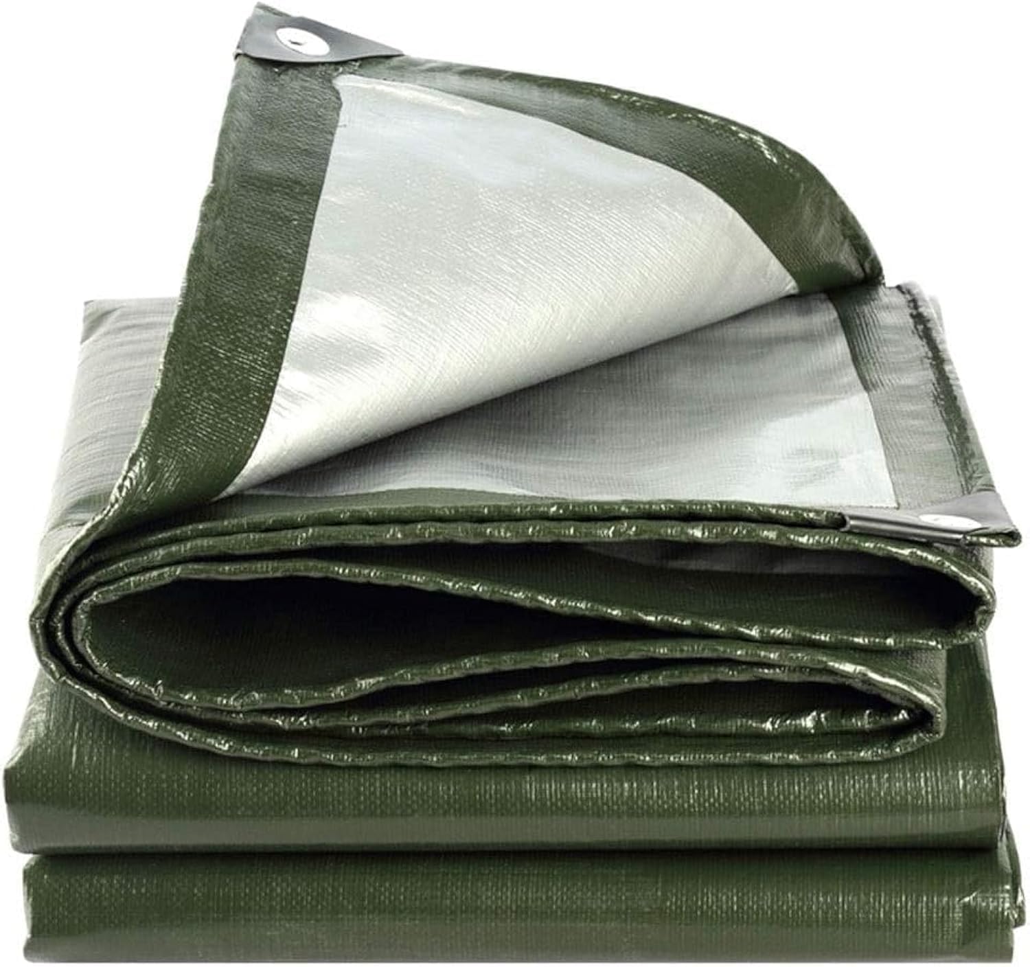 Kippen Waterproof Eyelet Tarpaulin Ultra Heavy Type with 250 g/m² Weight. Size Green/Silver, High Density Polyethylene (HDPE), Taglia 2x3 (6 m²)