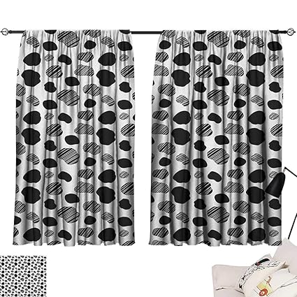 Amazon Com Cow Print Thermal Curtains Black And White Striped