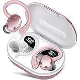 sprtoybat Wireless Earbuds, 2026 New Bluetooth 5.4 Headphones Sport Earphones with 68Hrs Playtime LED Display ENC Noise Cancelling Mic, IPX7 Waterproof Over Ear Ear Buds with Hook for Sports/Running
