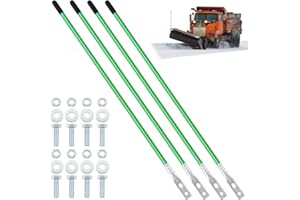 Lasnten 4 Pcs 36 Inch Snow Plow Blade Markers Guide Kit Steel Wire Inside Bolt on Bumper Guides High Visibility Easy Installation for ATV Western Snowplows(Green)