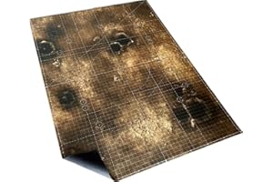 Lighter Creative 44'' x 60'' Battle Mat Gridded War-Gaming Mat for WH40K Pariah Nexus Deployment Zone - Made of Synthetic Leather, Wasteland Patterned, Boxed Package