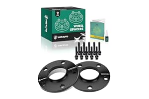 YHTAUTO 5x120 Hub Centric Wheel Spacers 10 mm Compatible with BMW 1/3/5/6/7/8/M3/M5/M6/Z3/Z4/Z8 Series, w/ M12x1.5 & 10.9 Grade Studs, 72.56 mm Hub Bore 5 Lug 2PCS Black Wheel Spacer