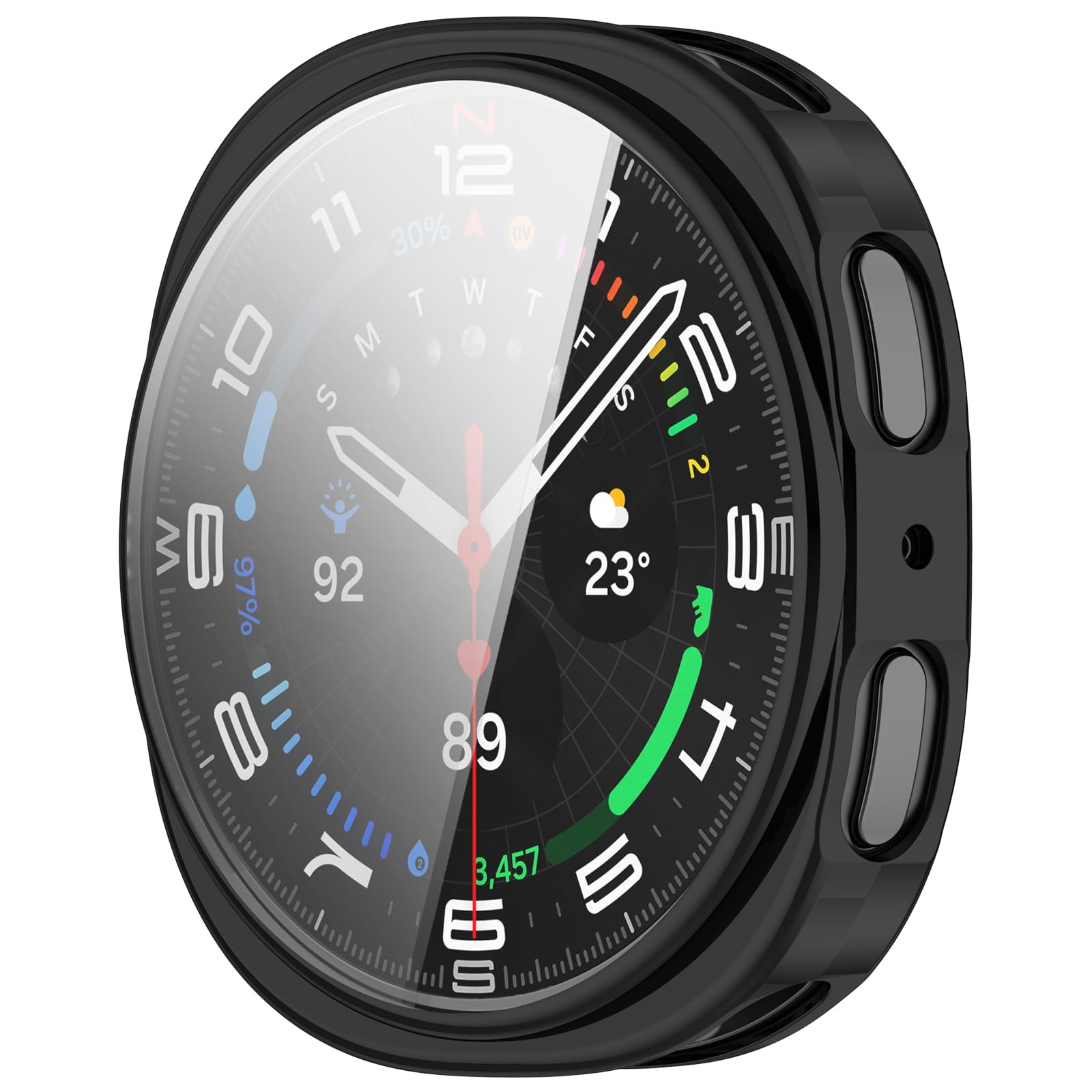Photo 1 of KONAFEI Case Compatible with Samsung Galaxy Watch 8 40MM 44MM, Soft TPU Plated Screen Protector Case Bumper Thin Guard Shockproof Frame (Black, 40mm)