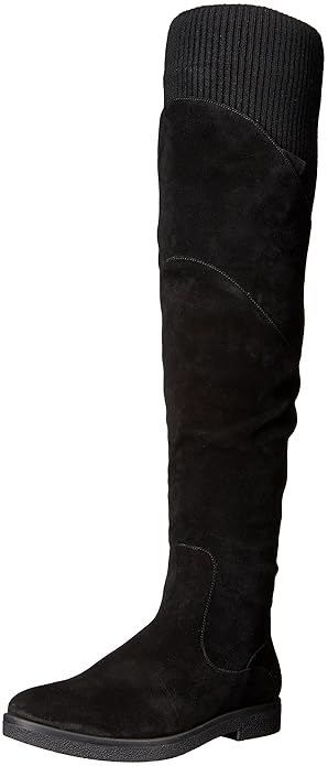 Nine West Women's Alaine Suede Over-The-Knee Boot, Black, 7.5 M US