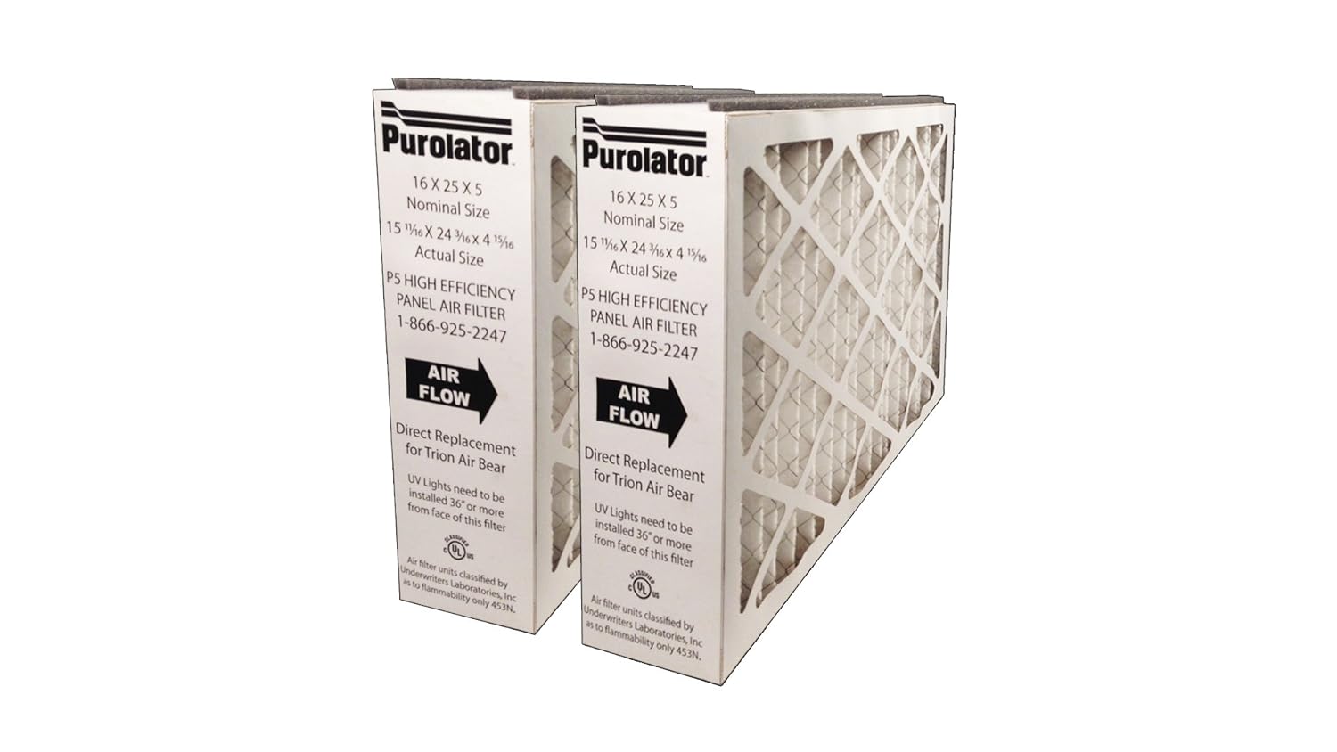 Sterling Seal P5mv11 16x25x5x2 P5 Mv11 16x25x5 Purolator High End Filter Replacement For Trion Air Bear Pack Of 2 Amazon Com Industrial Scientific