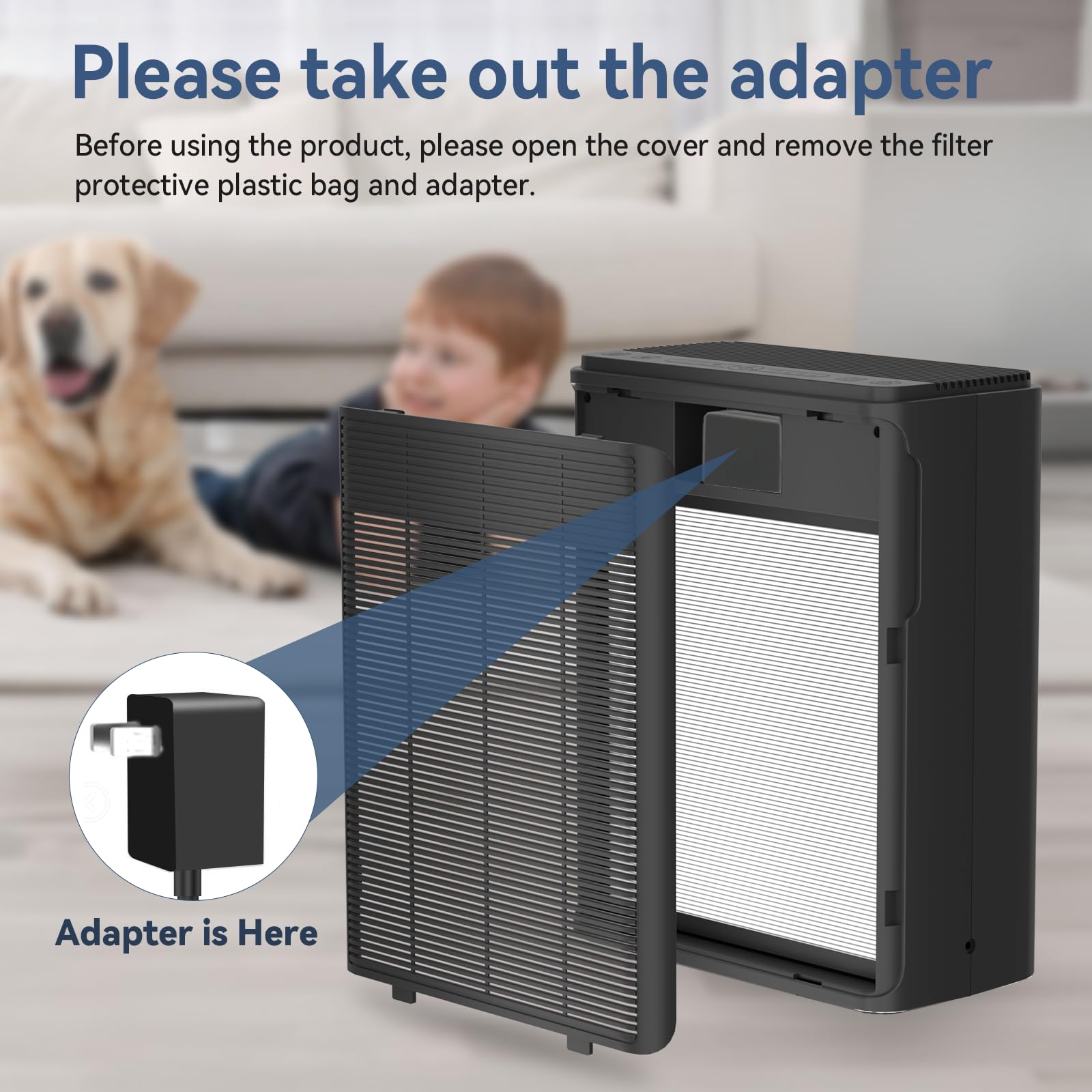 AIUZLK Air Purifiers for Home Large Room Up to 2000 sqft,Powerful 24W Moter,For Pets Dander Hair Smoke Odor Wildfire,0.1 Micron H13 HEPA Filter,22dB Low Noise Bedroom,Room Air Purifiers (Black)