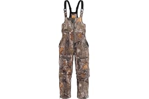 NEW VIEW Insulated Hunting Bibs for Men, Silent Camo Bibs with Fleece Lining, Water-Resistant Winter Hunting Overalls