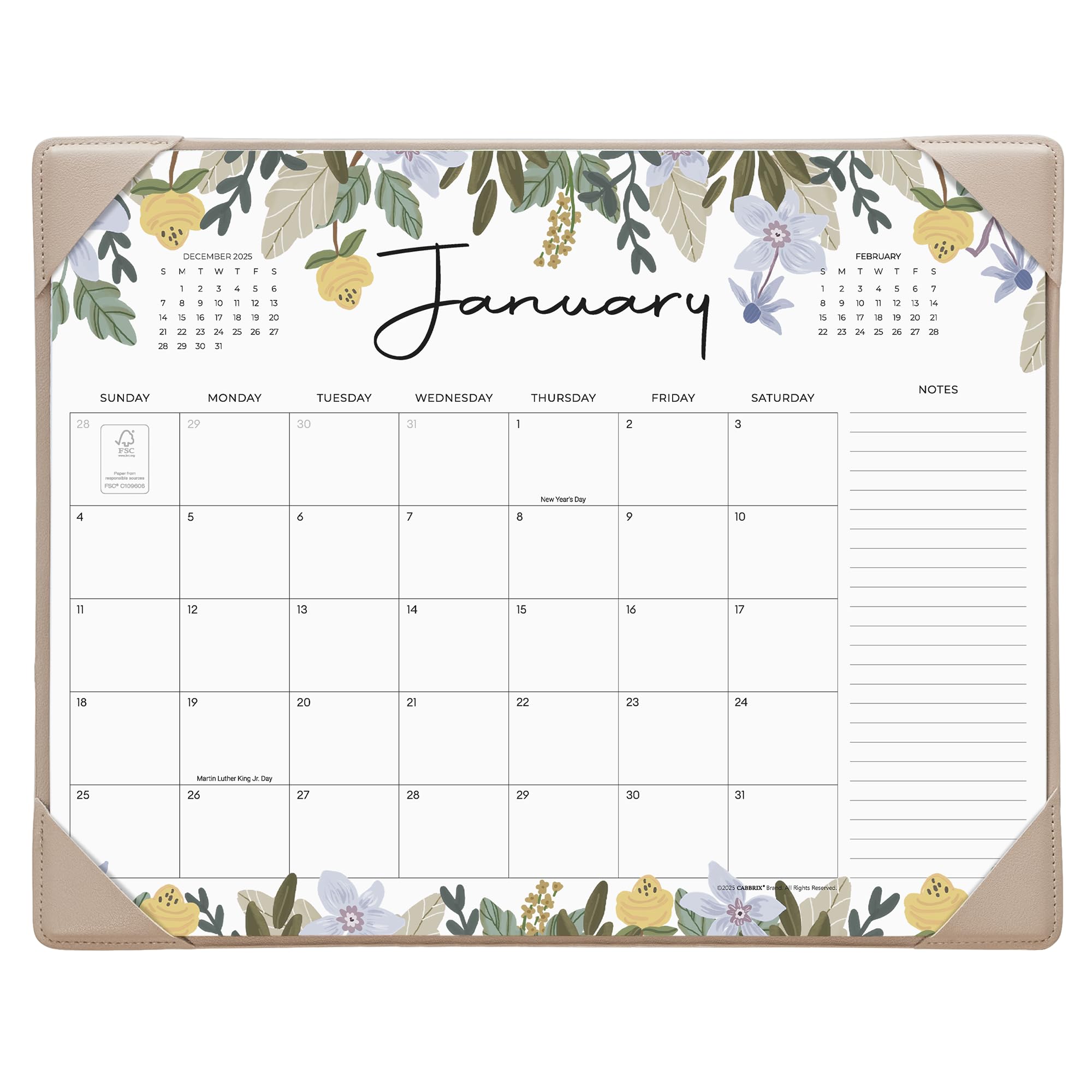 Photo 1 of **MISSING PARTS**STARTS AT JULY**
Cabbrix Desk Calendar 2026 with Desktop Mat, Floral Desk Pad Calendar 15 x 12 Inch 18 Months Runs From January 2026 to June 2027, Desk Blotter Calendar for Home School and Office (Floral)