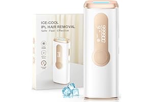 AMOTAOS Laser Hair Removal, Ice Cooling IPL Hair Removal for Women, Painless & Long-Lasting Epilator Hair Removal Device for Face Armpits Arms Bikini Line Leg Whole Body Use, White