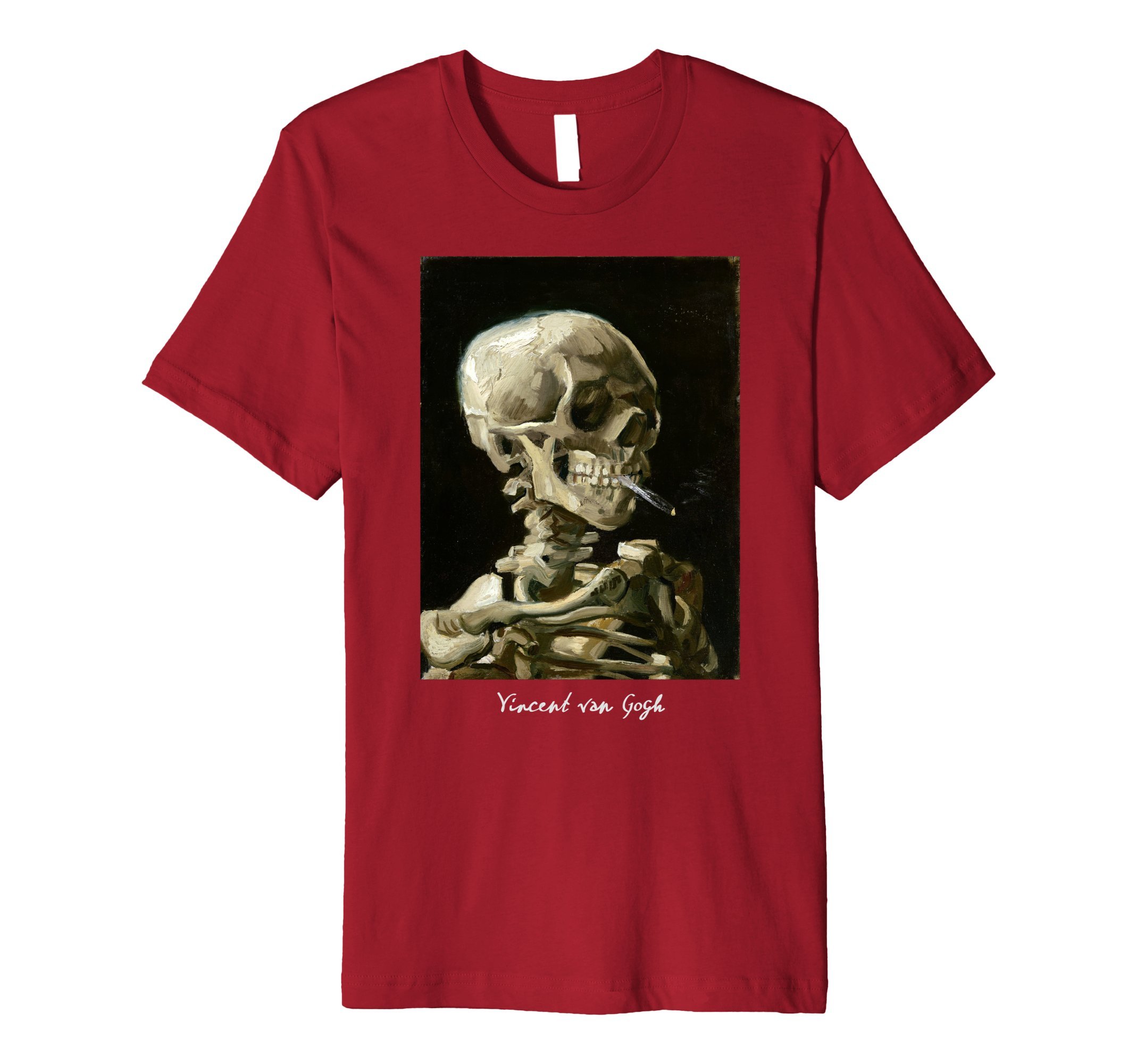 van gogh skull with cigarette shirt