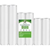 Syntus Vacuum Sealer Bag for Food, 6 Rolls 11"x10' and 8"x10' and 6"x10' | 6 Pack, BPA Free, Custom Size, Heave-duty, Durable, Sous Vide Cooking Freezer Microwave Safe, Works with All Vacuum Sealers