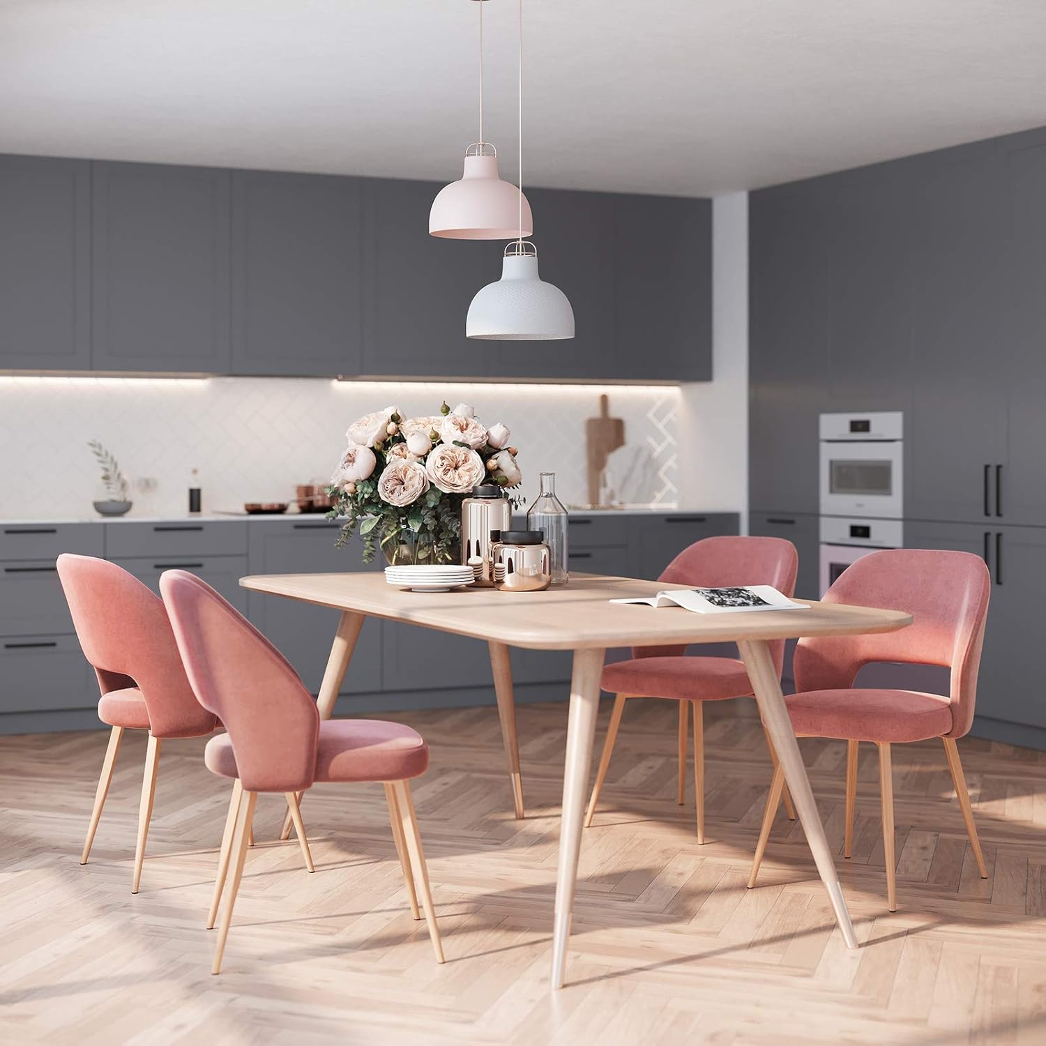 SONGMICS Set De 2 Sillas De Comedor Silla De Ocio Moderna De Terciopelo