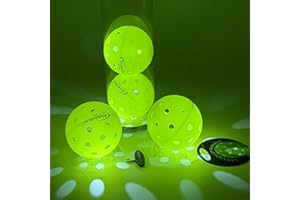 PICKLESTAR LET'S PLAY TONIGHT PickleStar Gen 2 Premium LED Pickleball Balls - Next-Generation Glow & Perfectly Balanced Bounce for Advanced Players, Robust and Reliable, 4 Pack with Long-Life Batteries