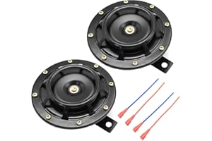 EATAKWARD 2 Pack Universal Electric Car Horn, Black 12V 125dB Car Horn, High/Low Tone Vehicle Horn with Bracket for Cars Truc