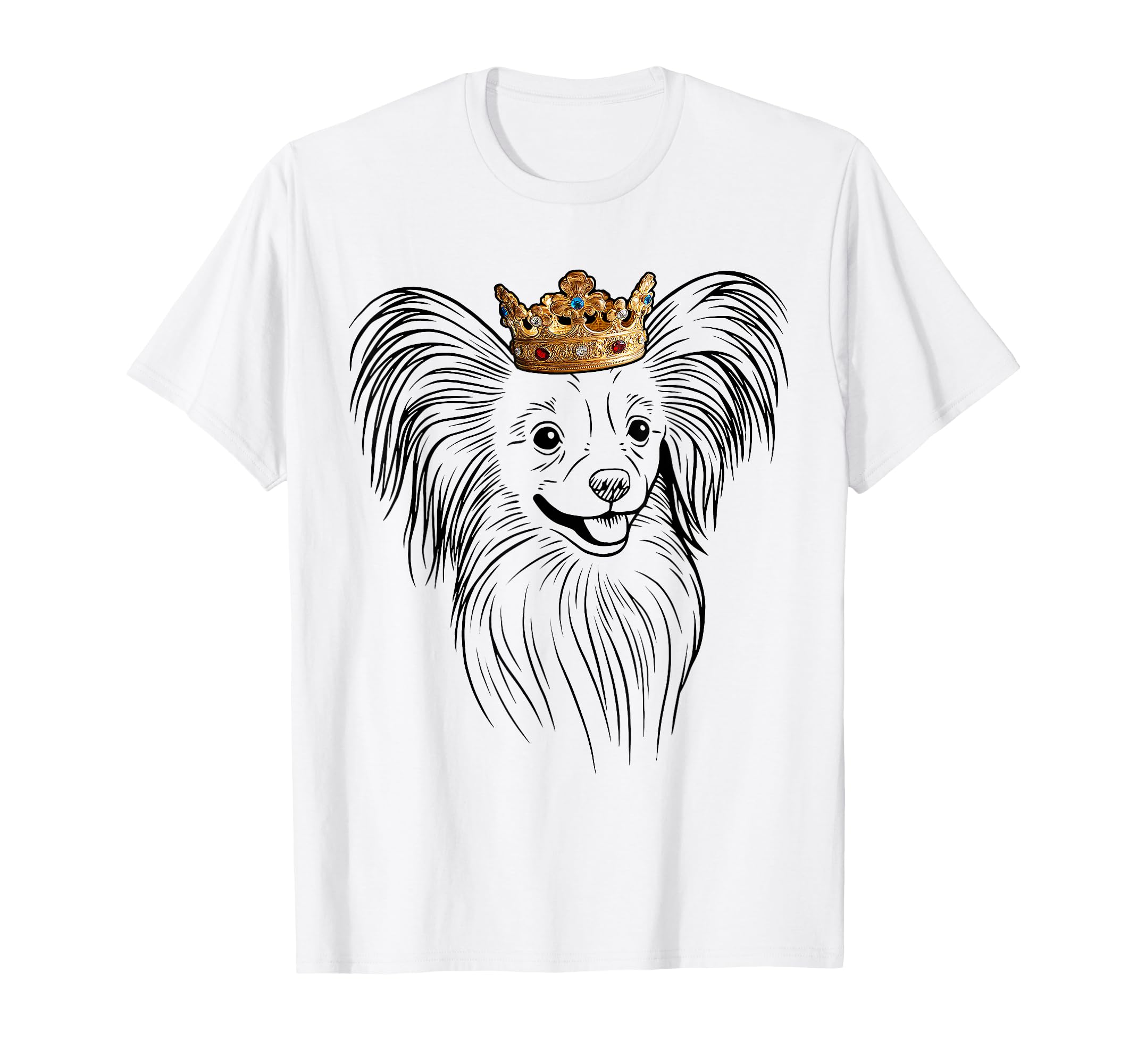 Papillon Dog Wearing Crown T-Shirt