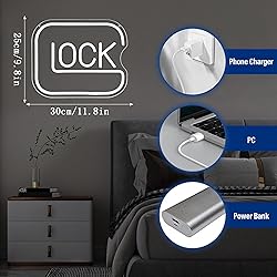 Lock Neon Signs for Wall Decor,Dimmable Game Neon