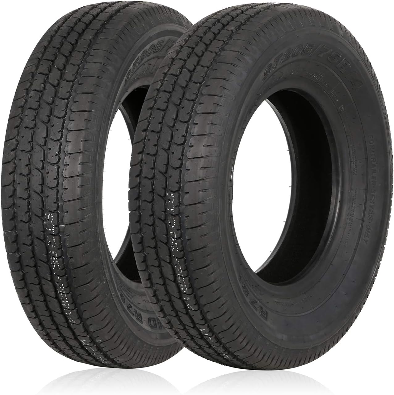 Weize Set of 2 ST205/75R14 Radial Trailer Tire, 8 Ply Load Range D