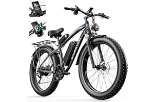 EXRBYKO Electric Bike for Adults, Peak 1000W/1500W 34MPH Fat Tire E Bikes for Men 48V 17.5AH 840WH Battery, 70 Miles Ebike 21-Speed Gears, Beach Mountain Snow Electric Bicycle E-bike UL Certified