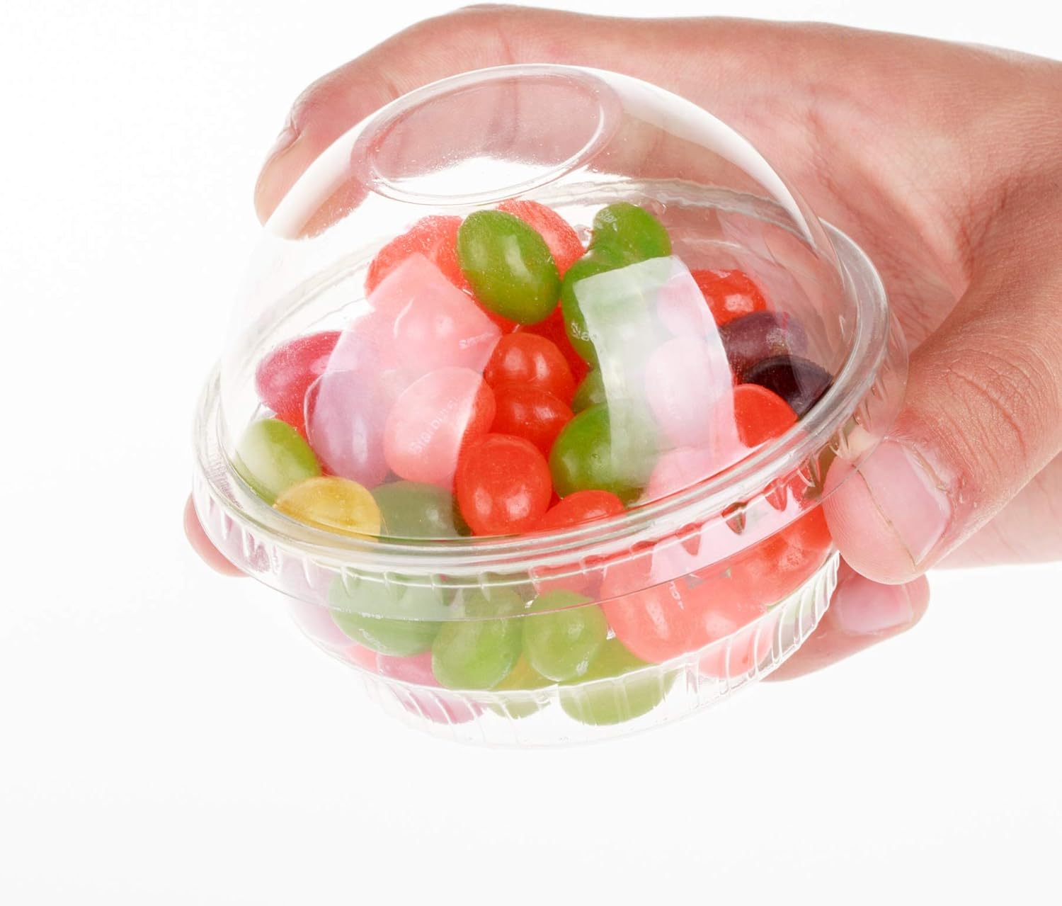 GOLDEN APPLE, 3.5oz Clear Plastic Cups for Ice Cream, Snack Bowl with Dome lids No Hole 30sets