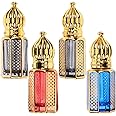 PRETYZOOM 6ml Egyptian Perfume Bottles Set of 4, Empty Refillable Glass Dropper Bottles, Vintage Essential Oil & Fragrance Dispenser for Home Decor