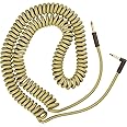 Fender Deluxe Series Coiled Instrument Cable, Straight/Angle, Tweed, 30ft