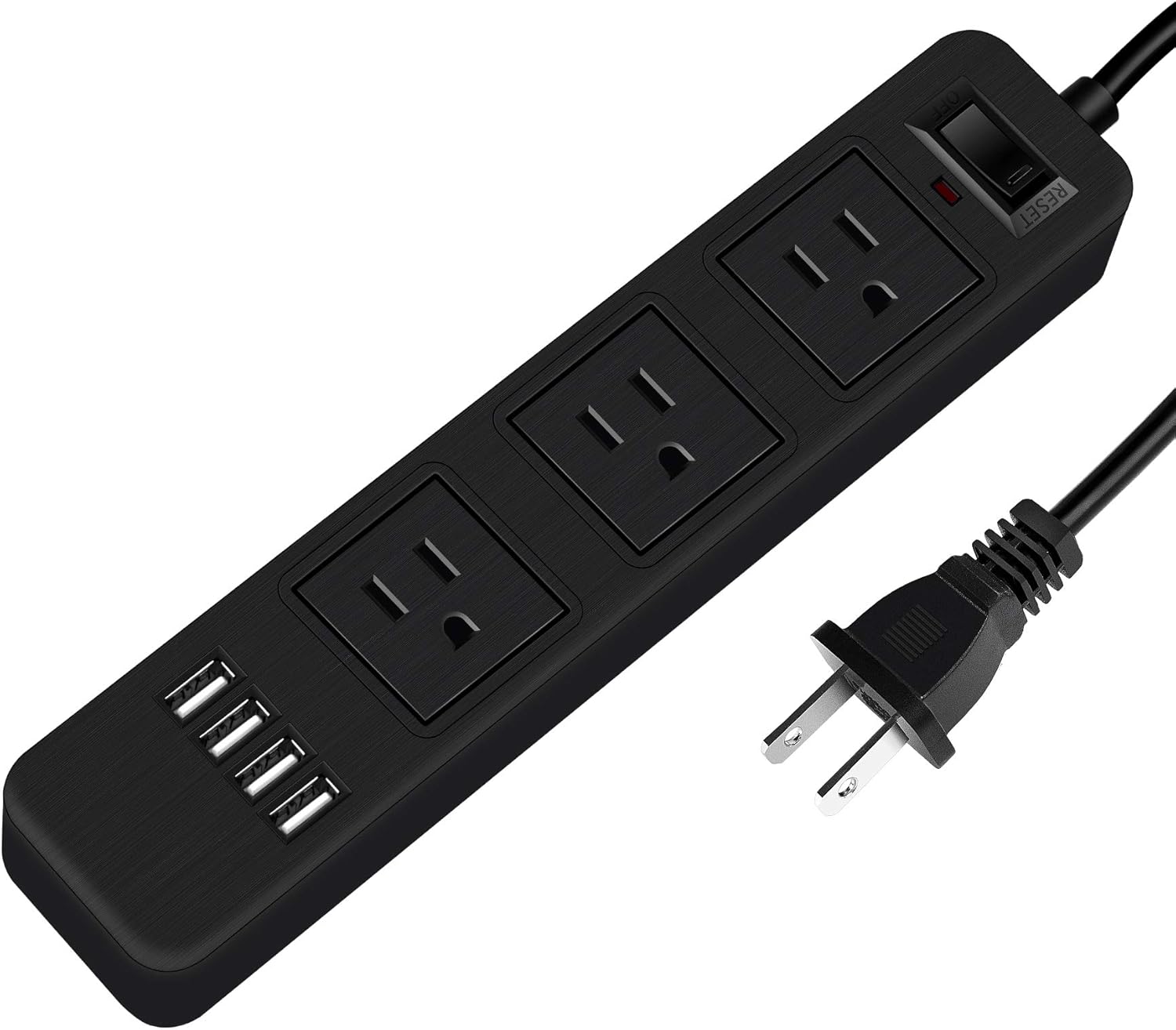 2 Prong Surge Protector Power Strip, Polarized 2 Prong to 3
