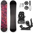 STAUBER Summit Snowboard & Binding Package Size 128, 133, 138, 143, 148,153,158,161- Best All-Terrain, Twin Directional, Hybrid Profile Snowboard & Bindings for All Levels