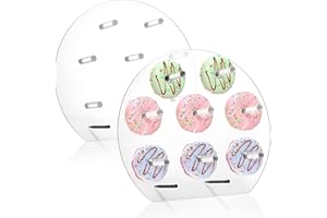 Yesland 2 Pack Donut Wall Display Stand - Acrylic Clear Donut Board with 16 Pillars Donut Stand Rack Display for Party, Christmas, Wedding, Birthday - Round