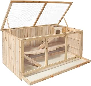 TecTake Jaula XXL Madera para roedores Animales pequeños hámster ratón