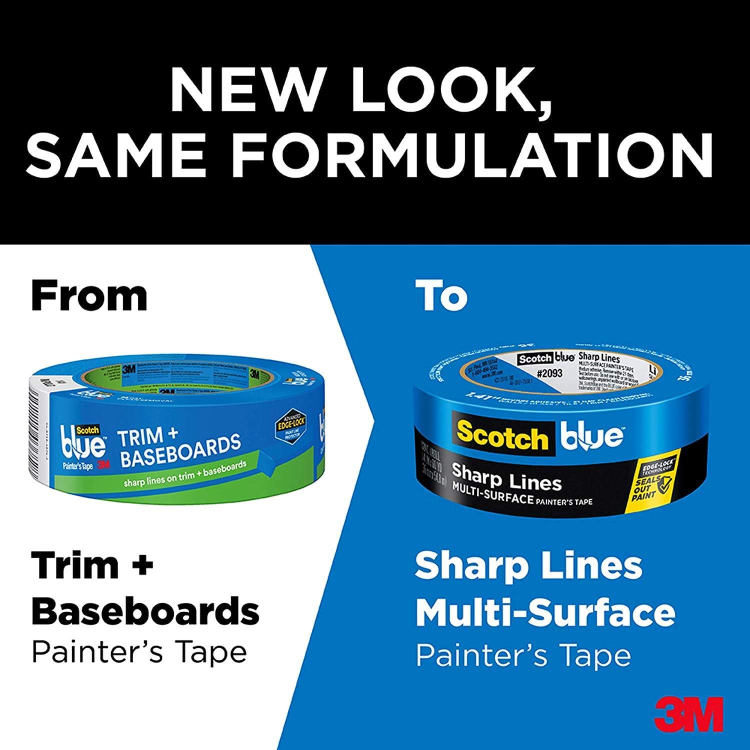 ScotchBlue Sharp Lines Multi-Surface Painter’s Tape, 2093, 0.94 inch x 60 yard, 1 Roll: Home Improvement