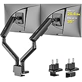 monTEK Dual Monitor Arm, Mechanical Spring Monitor Arm for 17-35" Screens, Adjustable Monitor Desk Mount Each Holds up to 26.4 lbs with C Clamp/Grommet Desk Mount, VESA 75/100mm, MA1011BK-D