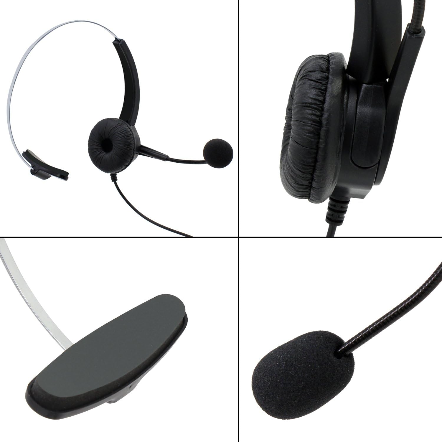 KEESIN 2.5mm Jack Handsfree Call Center Telephone Headset Monaural Corded Volume Control Noise