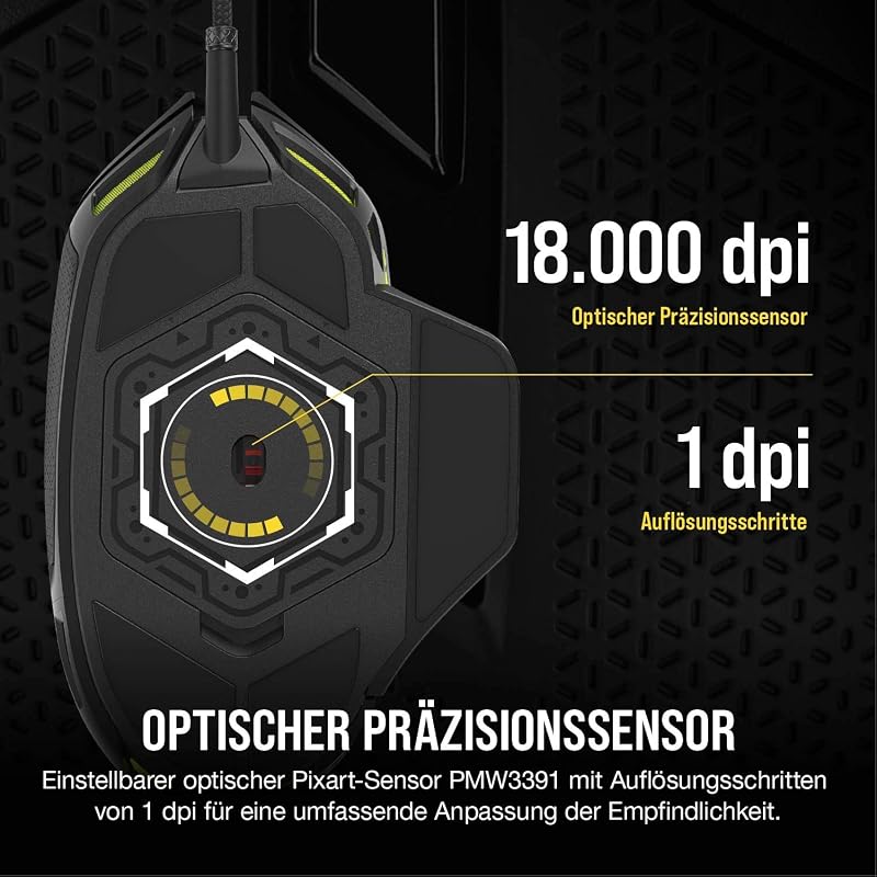 NIGHTSWORD RGB Kabelgebundene FPS/MOBA Gaming-Maus - Schwarz