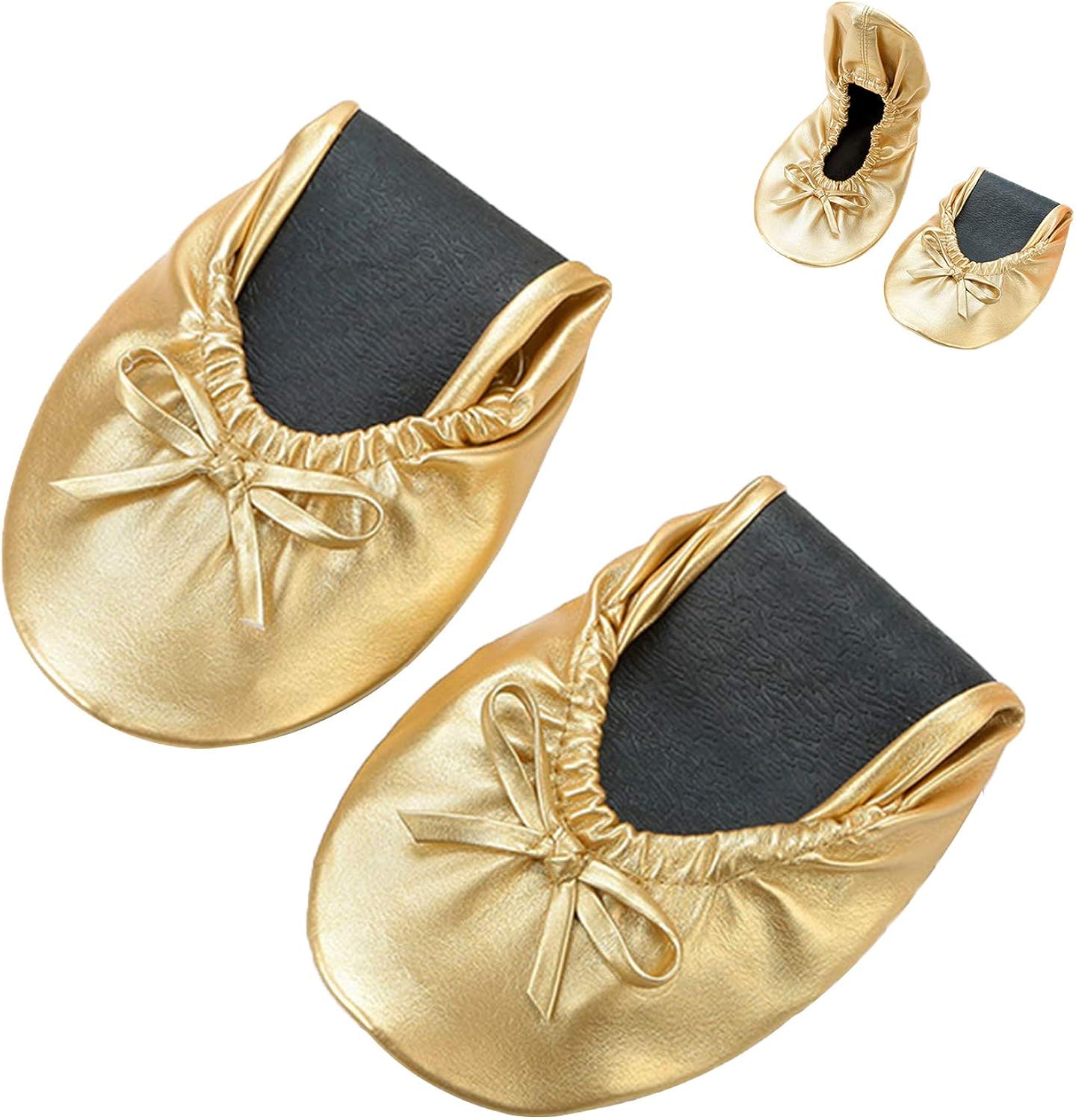 JOINFREE Womens Cute Foldable Ballet Flats Pumps Roll up Shoes Slippers