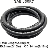 YGQ 8mm Fuel Line Braided Hose 2.4M 8 feet NBR Nylon Reinforced view 4