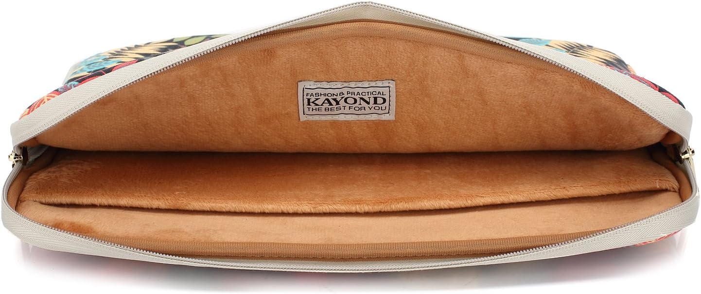 KAYOND Forest Series Pattern Water-resistant 12.5 inch 13 inch Canvas laptop sleeve with pocket for 13.3 inch laptop case macbook air 13 case macbook pro 13 sleeve ipad 12.9 (13-13.3 inch - Image 5