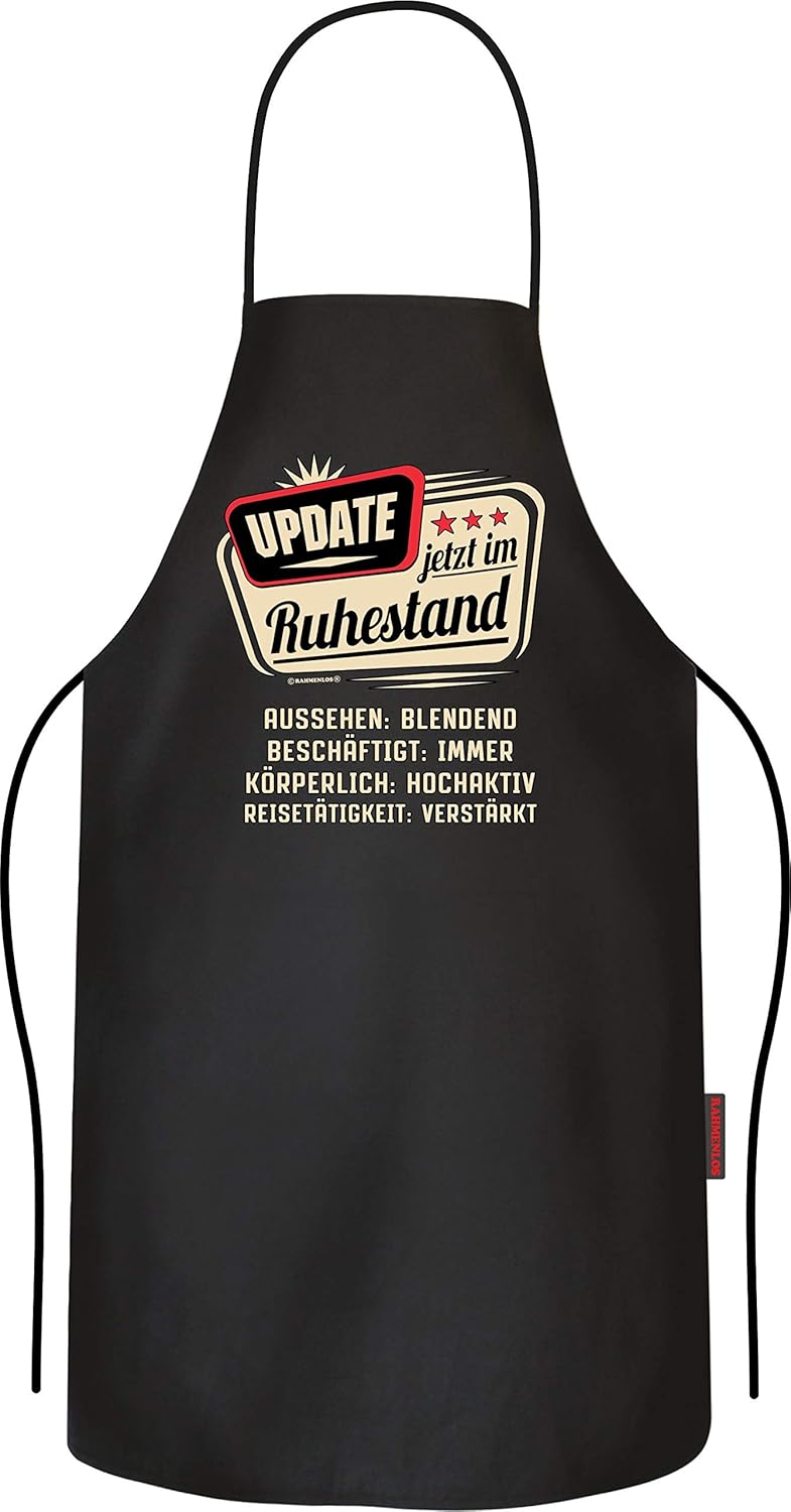 RAHMENLOS Grillschürze Update jetzt im Ruhestand Rentner Rente