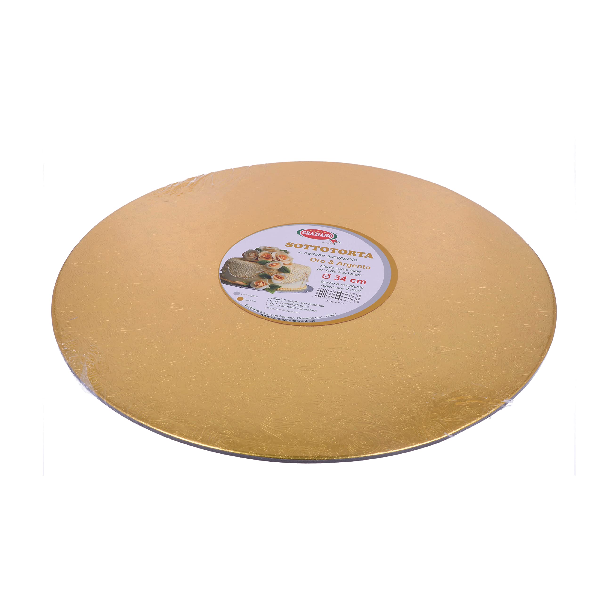 Graziano 3444 Cake Tray 34cm Gold