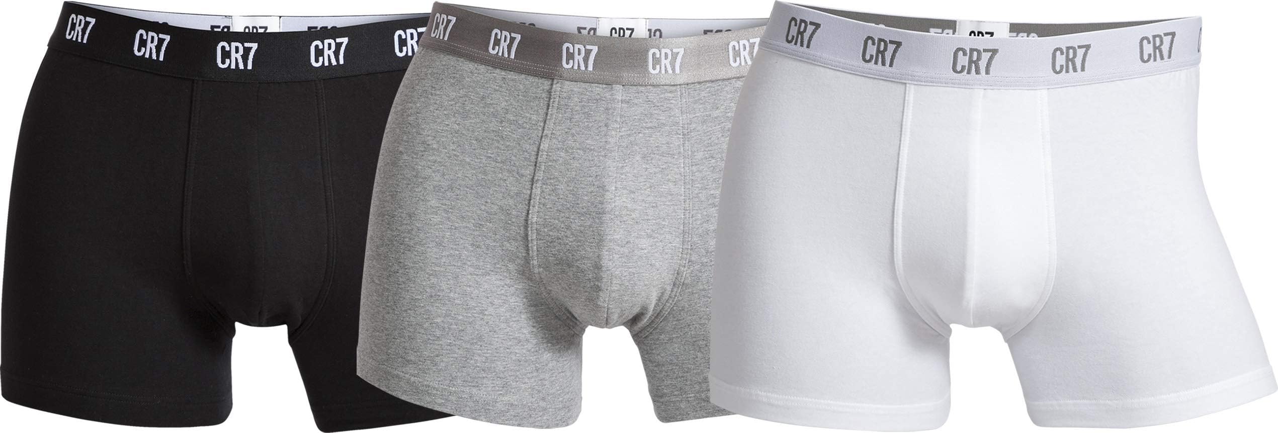 CR7 Men's Cristiano Ronaldo Grey Cotton Stretch Trunk - 3 Pack