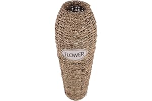 SUPVOX Rattan Woven Floor Vase 42 Inch Tall Basket Vase for Artificial Flowers Rustic Home Décor Living