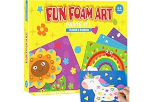ALUABI Foam Sticker No Mess Sticker Art Craft Kit for Kids,3D Foam Stickers,DIY Creative Fun Felt Craft,Children Learning Travel Toys Activity,Stocking Stuffers Gifts for Boys Girls Toddlers Ages 3 4 5 6 7 8